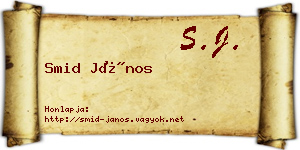 Smid János névjegykártya